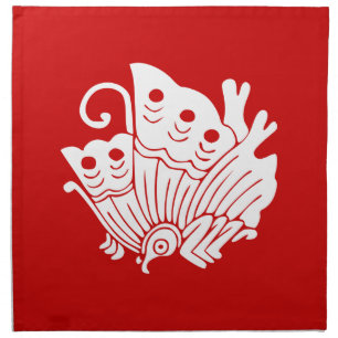 Asian Butterfly Japanese Kamon Design Napkin