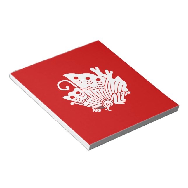 Asian Butterfly Japanese Kamon Design Notepad (Angled)