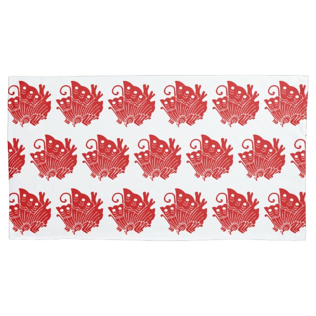 Asian Butterfly Japanese Kamon Design Pillow Case (Front-Left)
