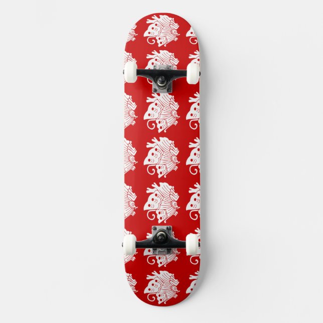 Asian Butterfly Japanese Kamon Design Skateboard Deck (Front)