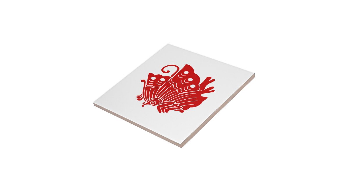 Asian Butterfly Japanese Kamon Design Tile Zazzle