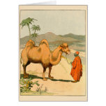 Asian Camel and Desert Traveler Note Card