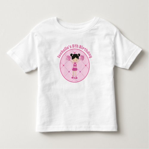 Asian Cheerleader Custom Birthday Party Girl Toddler T_shirt