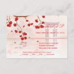Asian cherry blossom wedding RSVP card