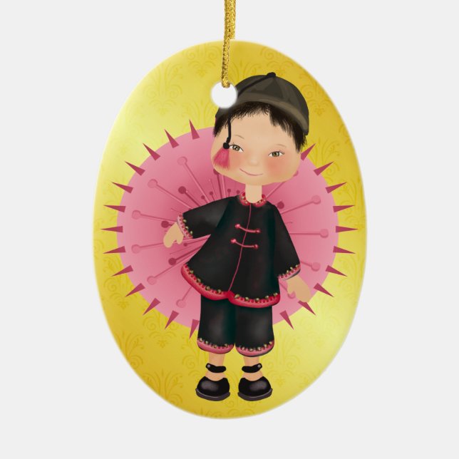 Asian Child - SRF Ceramic Ornament (Front)