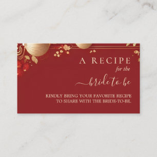 Asian Chinese Bilingual Hei Bold Bridal Shower Enclosure Card