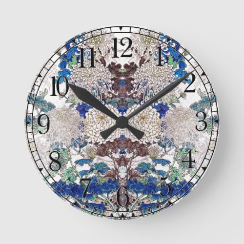 Asian Chinese Chrysanthemum Flower Wall Clock