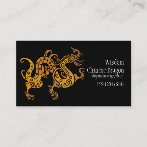 Asian Chinese Golden Dragon Design Business Cards