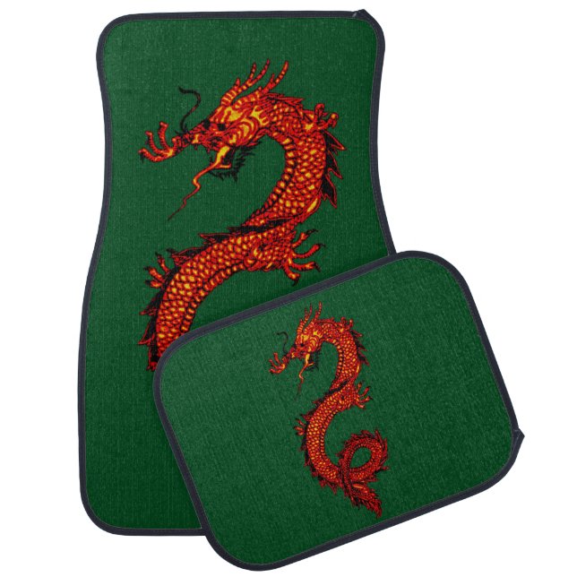 Asian, Chinese,Mythical Dragon, Year of the Dragon Car Mat (Set)