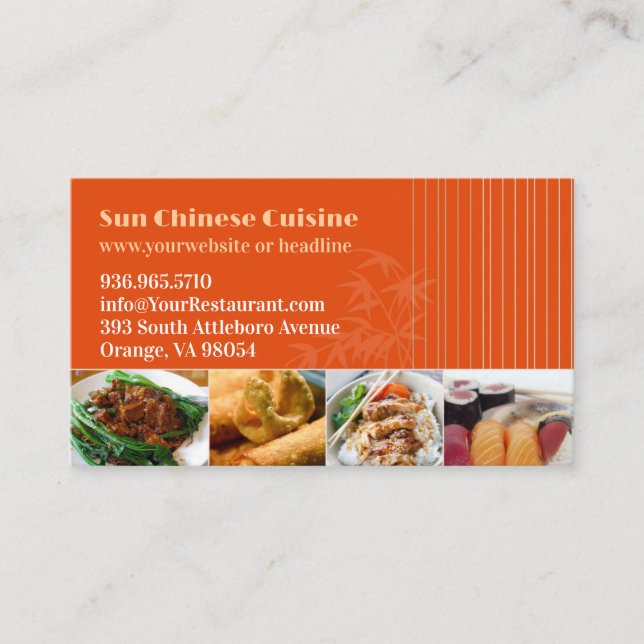 Asian Chinese Restaurant Business Card Template (Front)