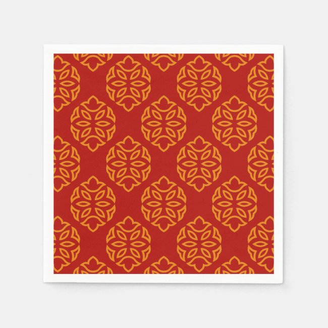 Asian Chinese Seamless Red Gold Pattern Paper