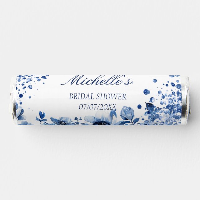 Asian Chinoiserie Light Blue Floral Bridgerton Breath Savers® Mints (Front)