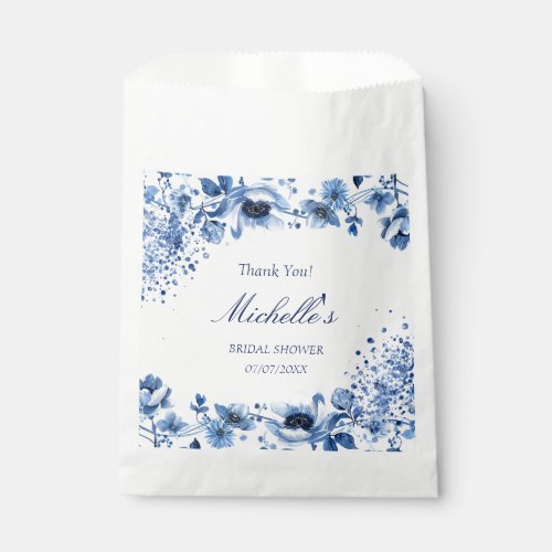 Asian Chinoiserie Light Blue Floral Bridgerton Favor Bag