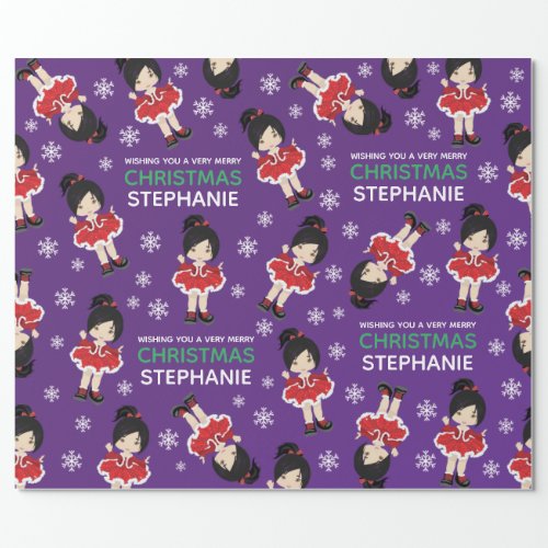 Asian Christmas Dancer Wrapping Paper