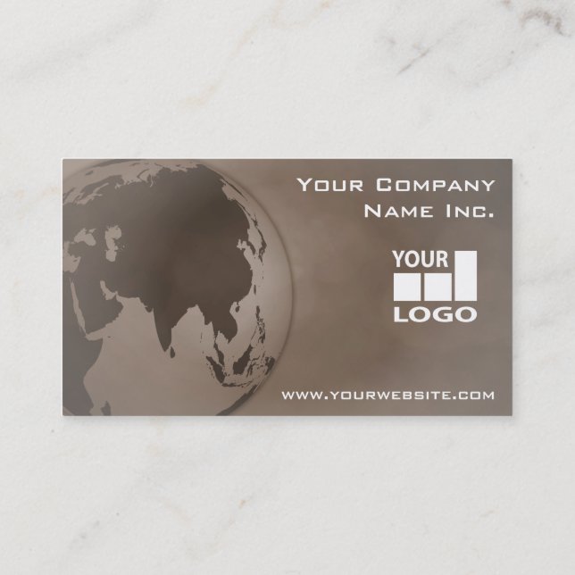 Asian Corporate World Map Add Your Logo Business Card (Back)