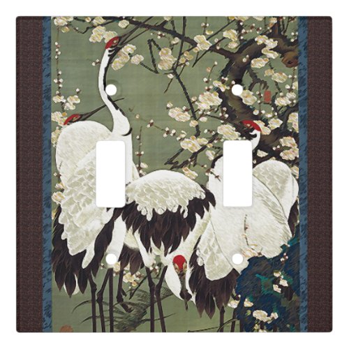 Asian Crane Bird Animals Floral Light Switch Cover