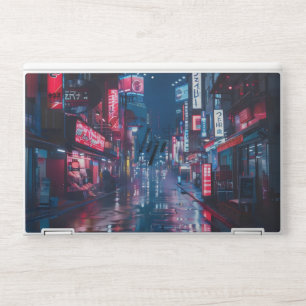 Asian Cyberpunk City Night HP Laptop Skin