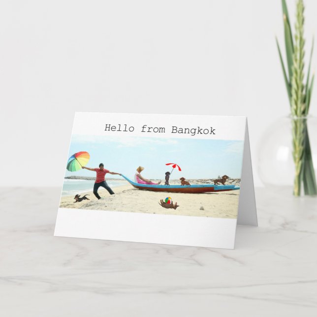 Asian Dachshund Greeting Card (Front)