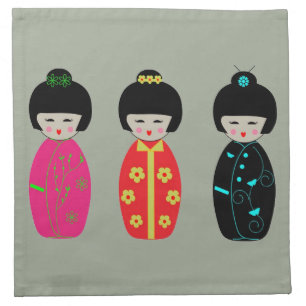 Asian Dolls Napkin