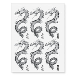 Asian Dragon Design Temporary Tattoos