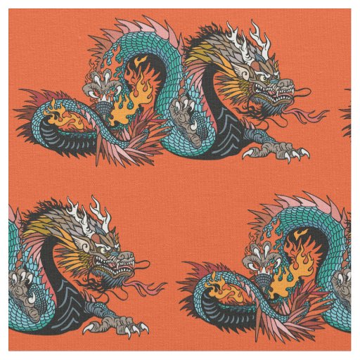 Asian dragon fabric