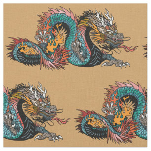 Asian dragon fabric
