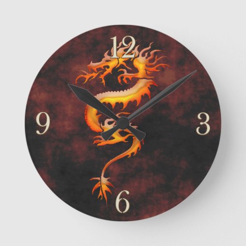 Asian Dragon Fantasy Art Clock
