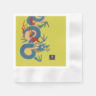ASIAN DRAGON NAPKINS WITH KANJI HAPPINESS