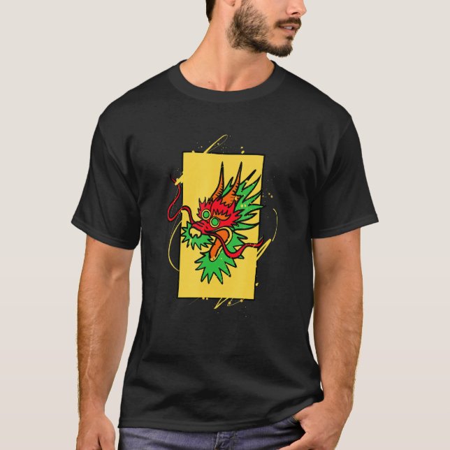 Asian Dragon Oriental Chinese Art T-Shirt (Front)
