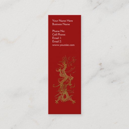 Customizable ASIAN DRAGON Profile or Business Cards