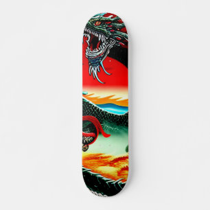 ASIAN DRAGON THROW PILLOW SKATEBOARD