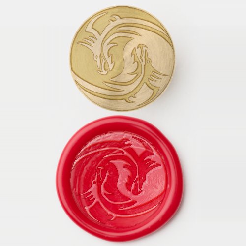 Asian Dragon Yin And Yang Wax Seal Stamp