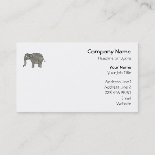 Asian Elephant. Business Card Templates