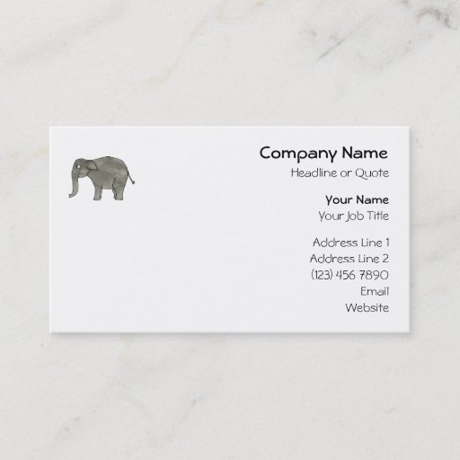 Customizable Asian Elephant. Business Card Templates