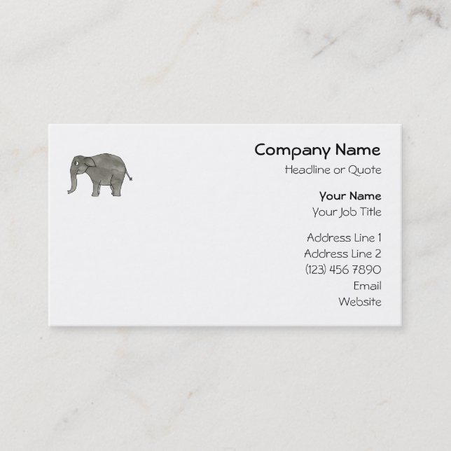 Asian Elephant. Business Card (Front)