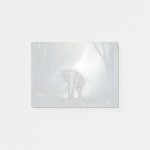 Asian Elephant in a Sunlit Forest Clearing Post-it Notes
