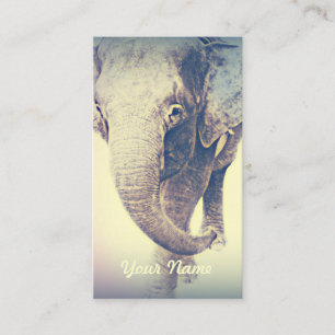 Asian Elephant in Vintage Colors Business Card