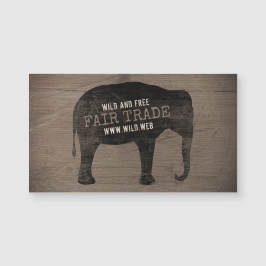 Asian Elephant Silhouette Rustic Style (Front)