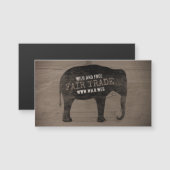 Asian Elephant Silhouette Rustic Style (Front/Back)
