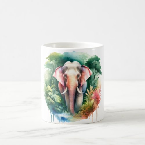Asian Elephant Watercolor REF65 _ Watercolor Coffee Mug