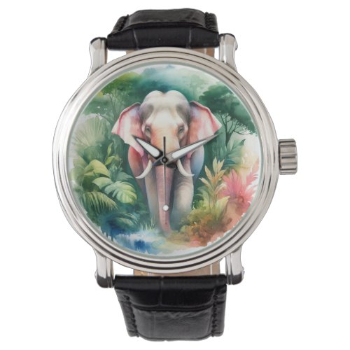 Asian Elephant Watercolor REF65 _ Watercolor Watch