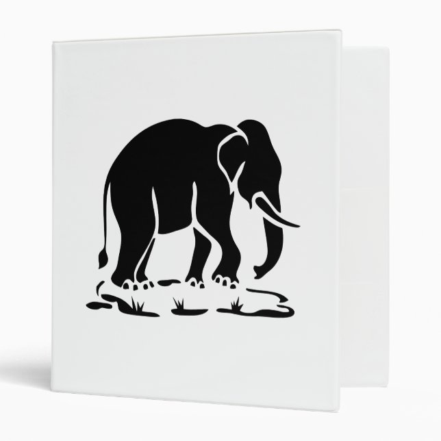 Asian Elephants Ahead Thai Elephant Trekking Sign 3 Ring Binder (Front/Inside)