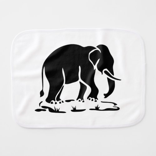 Asian Elephants Ahead Thai Elephant Trekking Sign Baby Burp Cloth