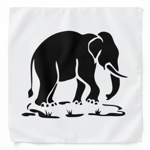 Asian Elephants Ahead Thai Elephant Trekking Sign Bandana