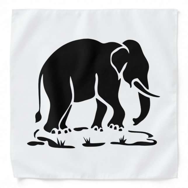 Asian Elephants Ahead Thai Elephant Trekking Sign Bandana (Front)