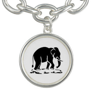 Asian Elephants Ahead Thai Elephant Trekking Sign Bracelet