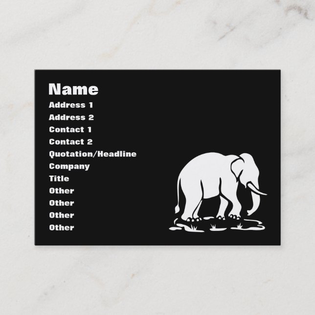 Asian Elephants Ahead Thai Elephant Trekking Sign Business Card (Front)