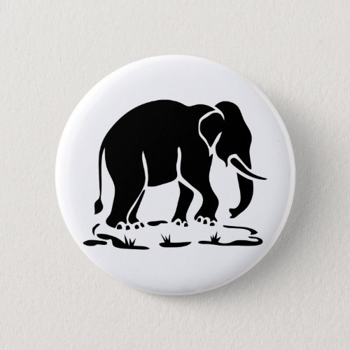 Asian Elephants Ahead Thai Elephant Trekking Sign Button