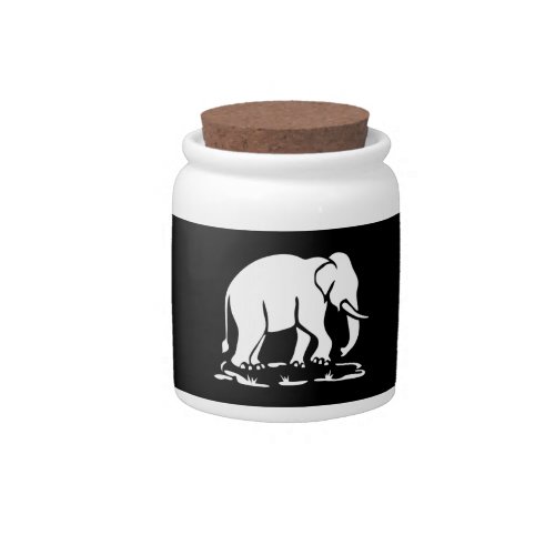 Asian Elephants Ahead Thai Elephant Trekking Sign Candy Jar