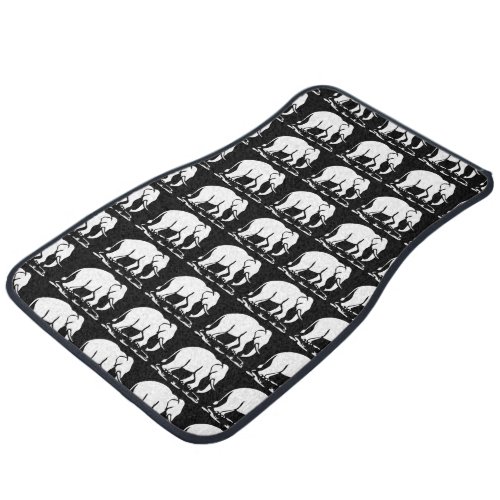 Asian Elephants Ahead Thai Elephant Trekking Sign Car Floor Mat